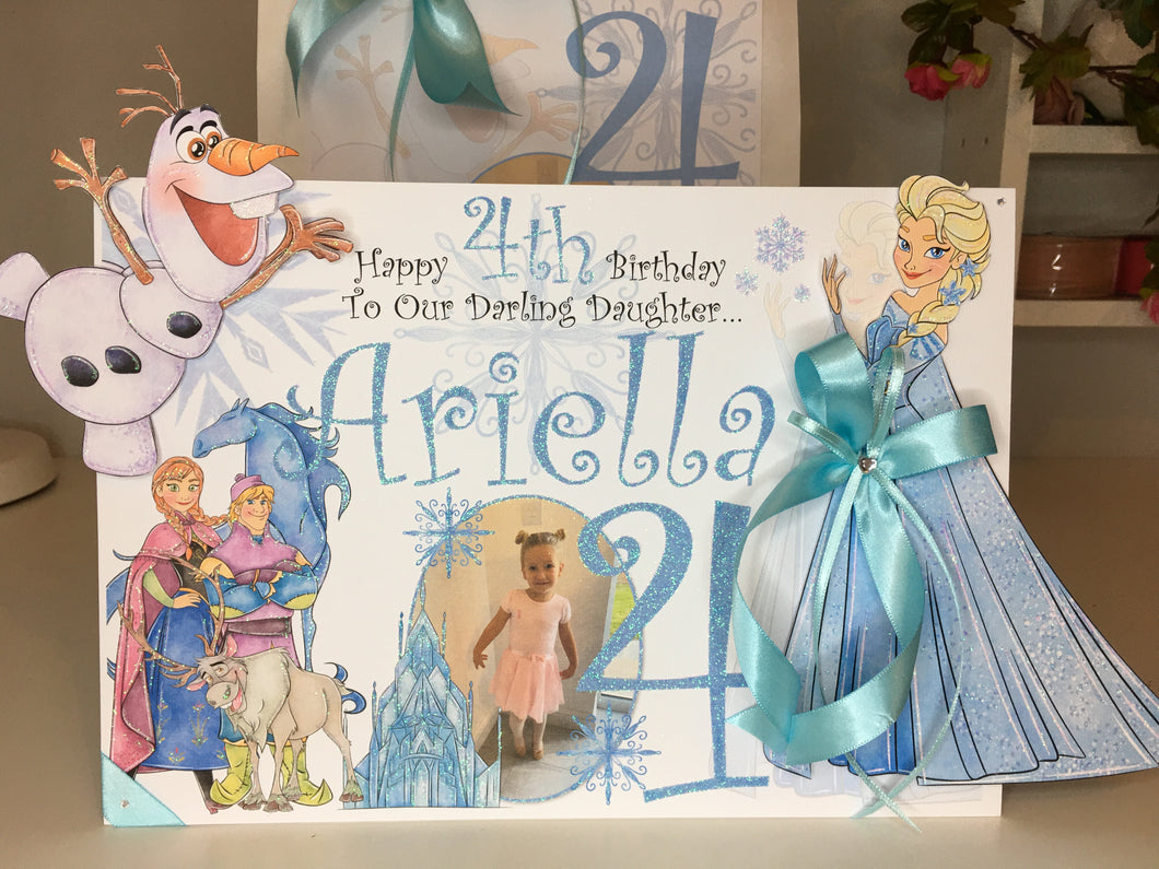 Frozen Elsa & Olaf Photo Pop Up Card