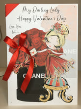 Load image into Gallery viewer, Valentines - Girl with Red Rose Box Card
