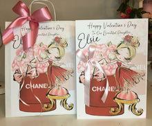 Load image into Gallery viewer, Valentines - Girl with Pink Rose Box Card
