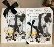 Load image into Gallery viewer, Black &amp; White Cake &amp; Balloon Card
