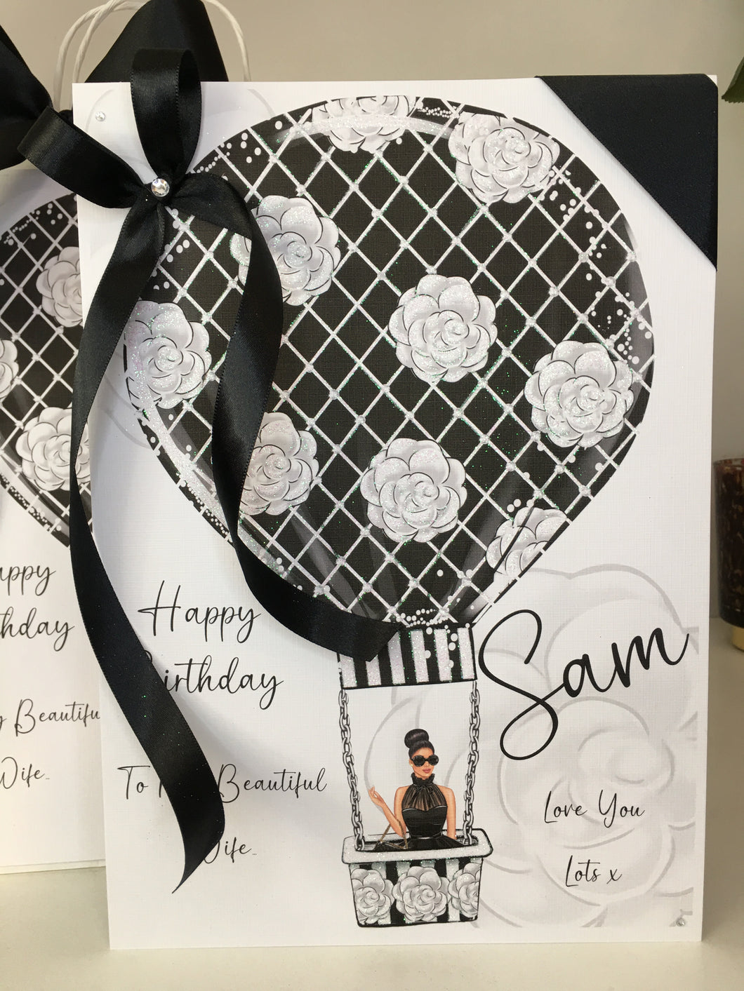 Black & White Air Balloon Card