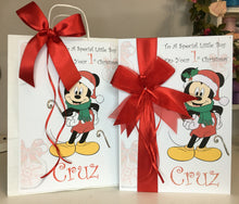 Load image into Gallery viewer, Ribbon  &amp; Bow Mickey Mouse with Candy Cane Card

