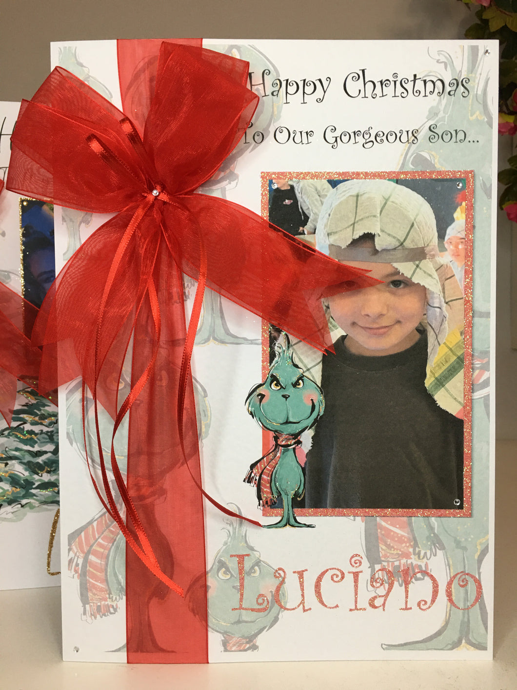 Ribbon & Bow The Grinch Photo Card