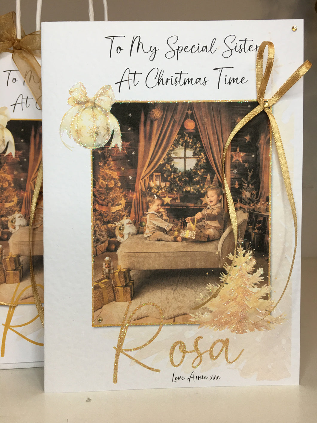 Christmas - Gold Christmas Photo Card