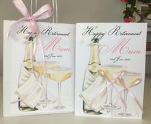 Load image into Gallery viewer, Champagne Bottle &amp; Glasses Retirement Card
