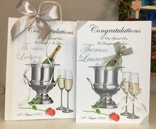 Load image into Gallery viewer, Champagne &amp; Red Rose Engagement Card
