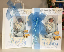 Load image into Gallery viewer, Ribbon &amp; Bow Teddy Bear Photo Card
