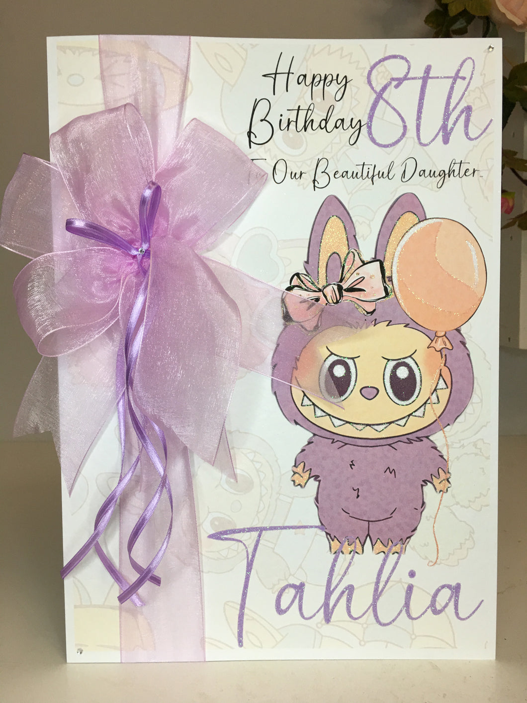 Ribbon & Bow Labubu Lilac Card