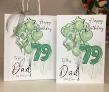 Load image into Gallery viewer, Green Number Balloon Card
