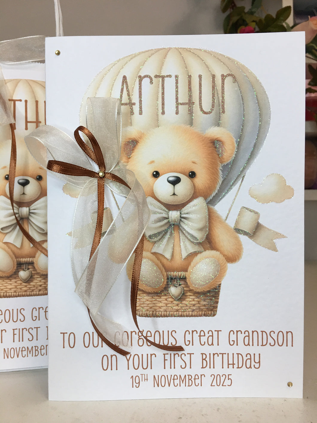 Teddy Bear Air Balloon Card