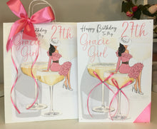 Load image into Gallery viewer, Lady on Glasses with Prosecco Card
