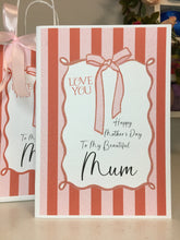 Load image into Gallery viewer, Pink &amp; Red Stripe Love You Frame Card
