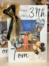 Load image into Gallery viewer, Black &amp; Gold Balloons Photo Card
