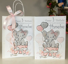 Load image into Gallery viewer, Pink Elephant with Present Card
