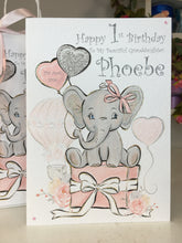 Load image into Gallery viewer, Pink Elephant with Present Card
