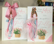 Load image into Gallery viewer, Feather Girl with Flowers Card
