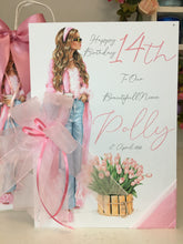 Load image into Gallery viewer, Feather Girl with Flowers Card
