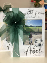 Load image into Gallery viewer, Ribbon &amp; Bows Football Photo Card
