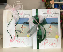Load image into Gallery viewer, Ribbon &amp; Bow Tennis Photo Card
