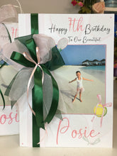 Load image into Gallery viewer, Ribbon &amp; Bow Tennis Photo Card
