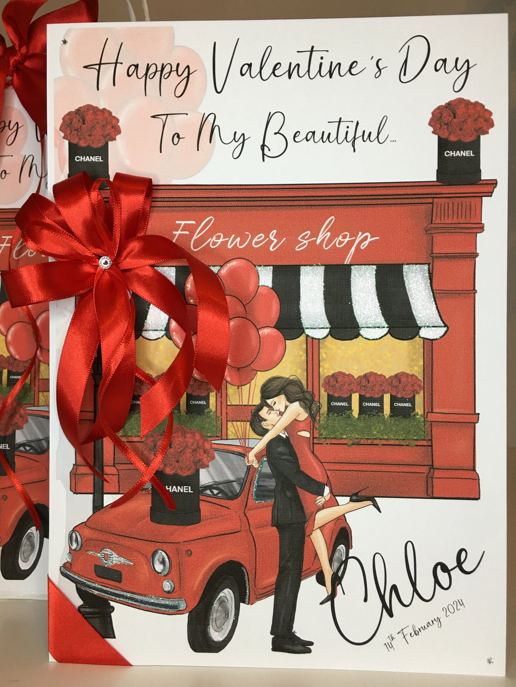 Valentines - Flower Shop Couple Card