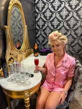 Load image into Gallery viewer, Pink Satin Short Set Pyjamas
