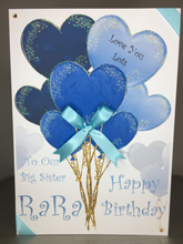 Load image into Gallery viewer, Blue Heart Balloons Card
