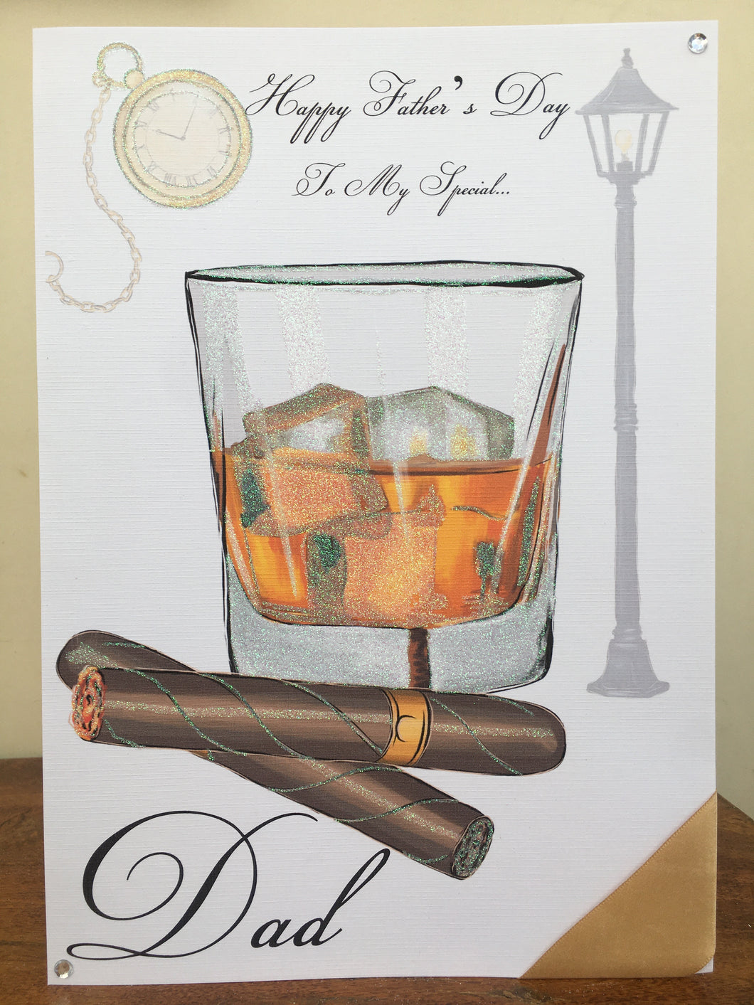 Whiskey Glass & Cigar Card