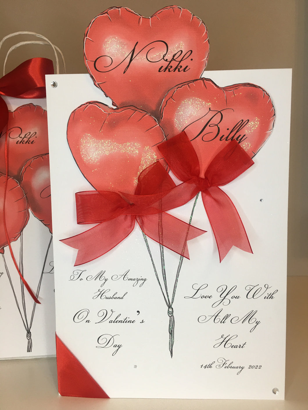 Red Heart Balloon Pop Up Card