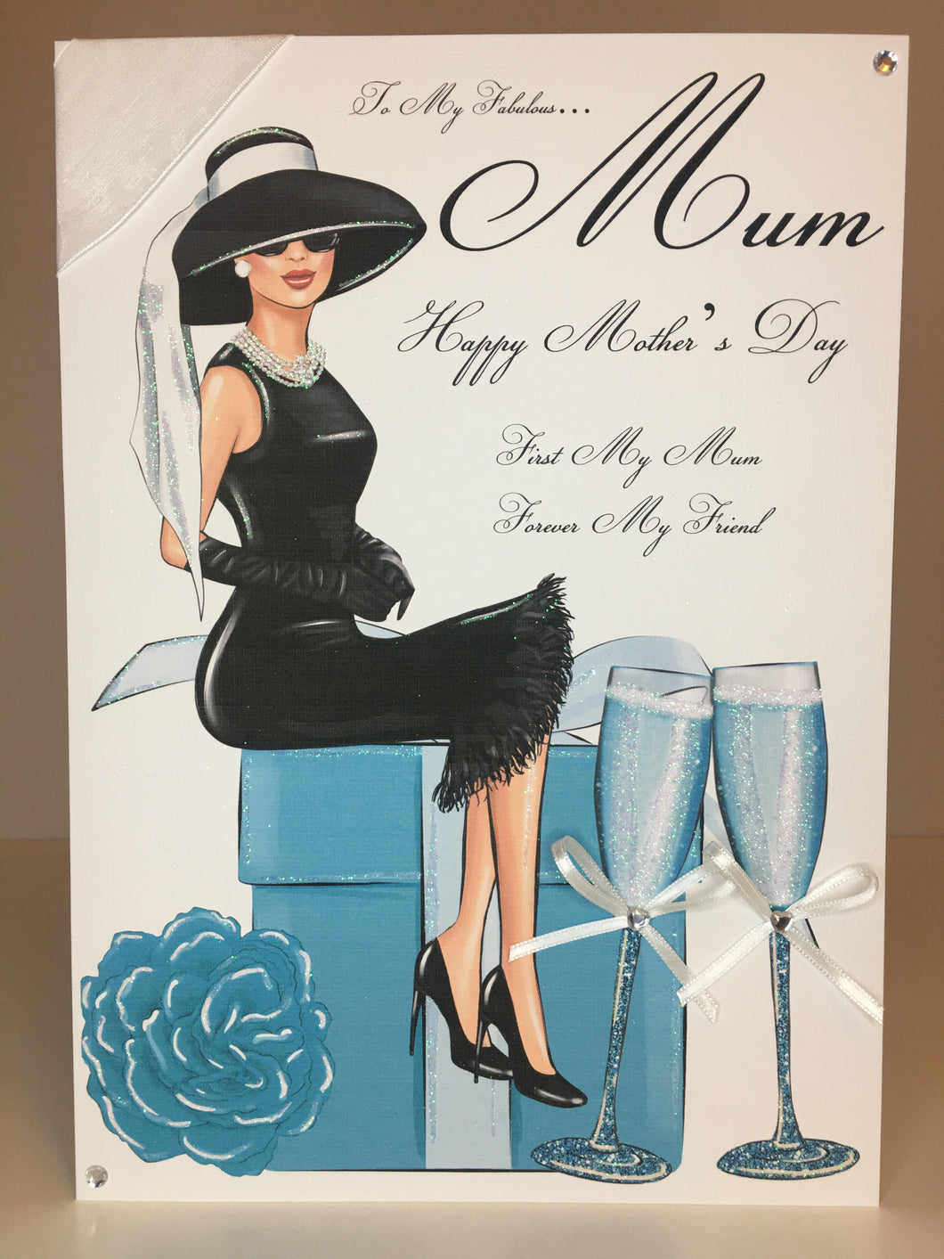 Lady on Gift Box Card