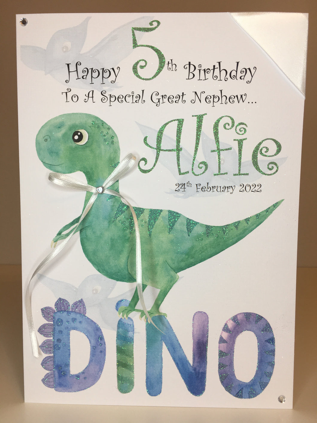 Green Dinosaur Card