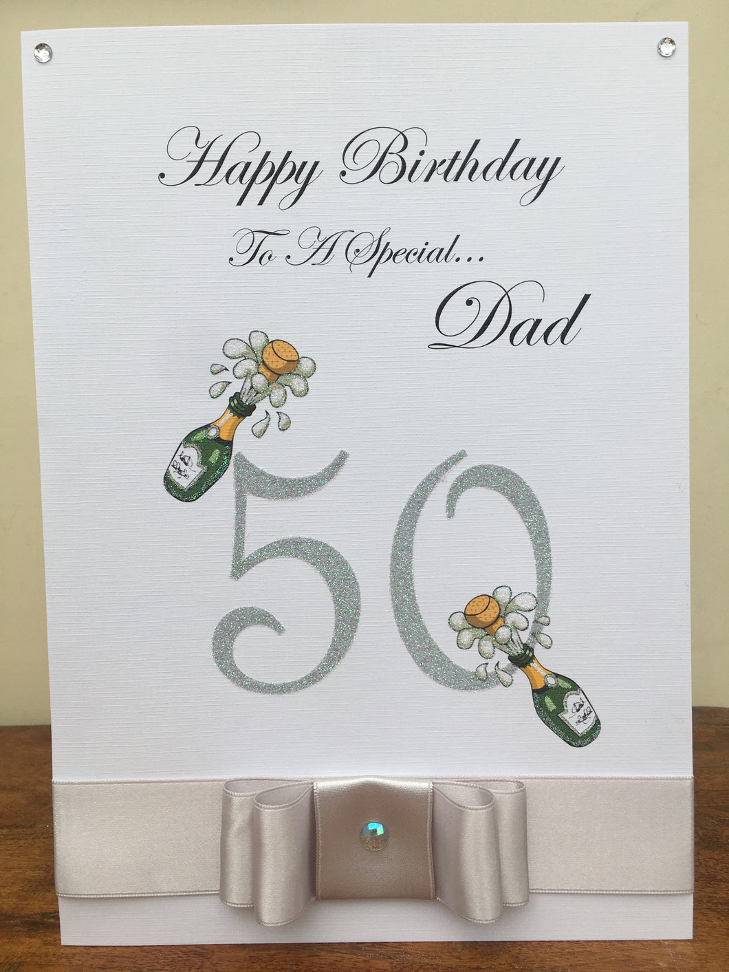 Ribbon & Bow Age Champagne Card