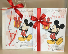 Load image into Gallery viewer, Ribbon &amp; Bow Mickey Mouse with Present Card
