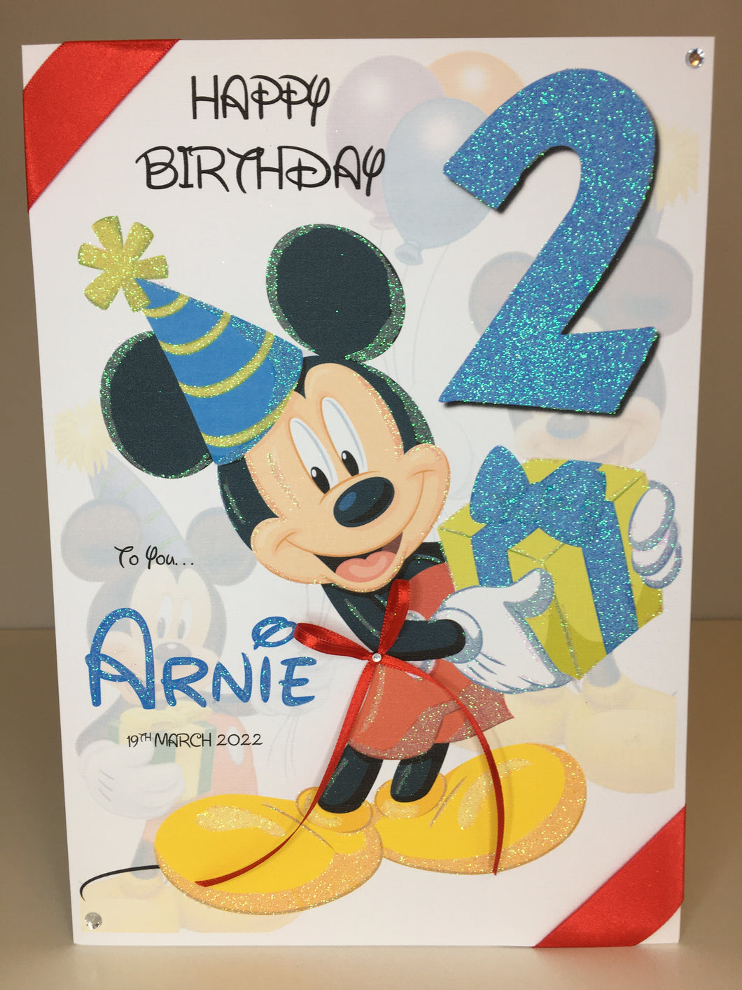 Mickey Mouse with Present Card