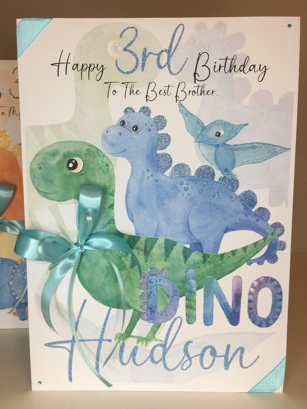 Green & Blue Dinosaur Card