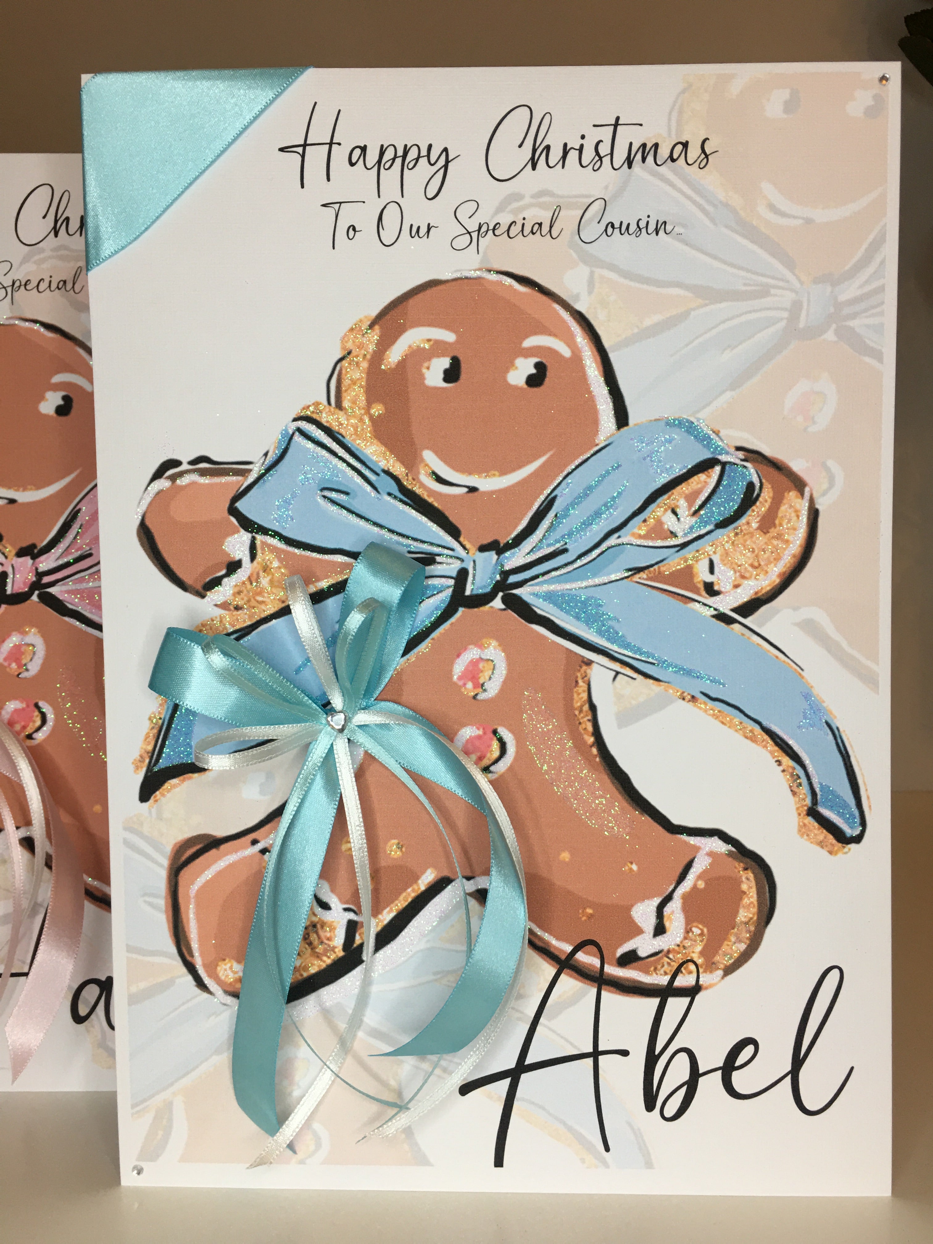 Gingerbread Cards Christmas - Blue Gingerbread Card – Yayyays Store