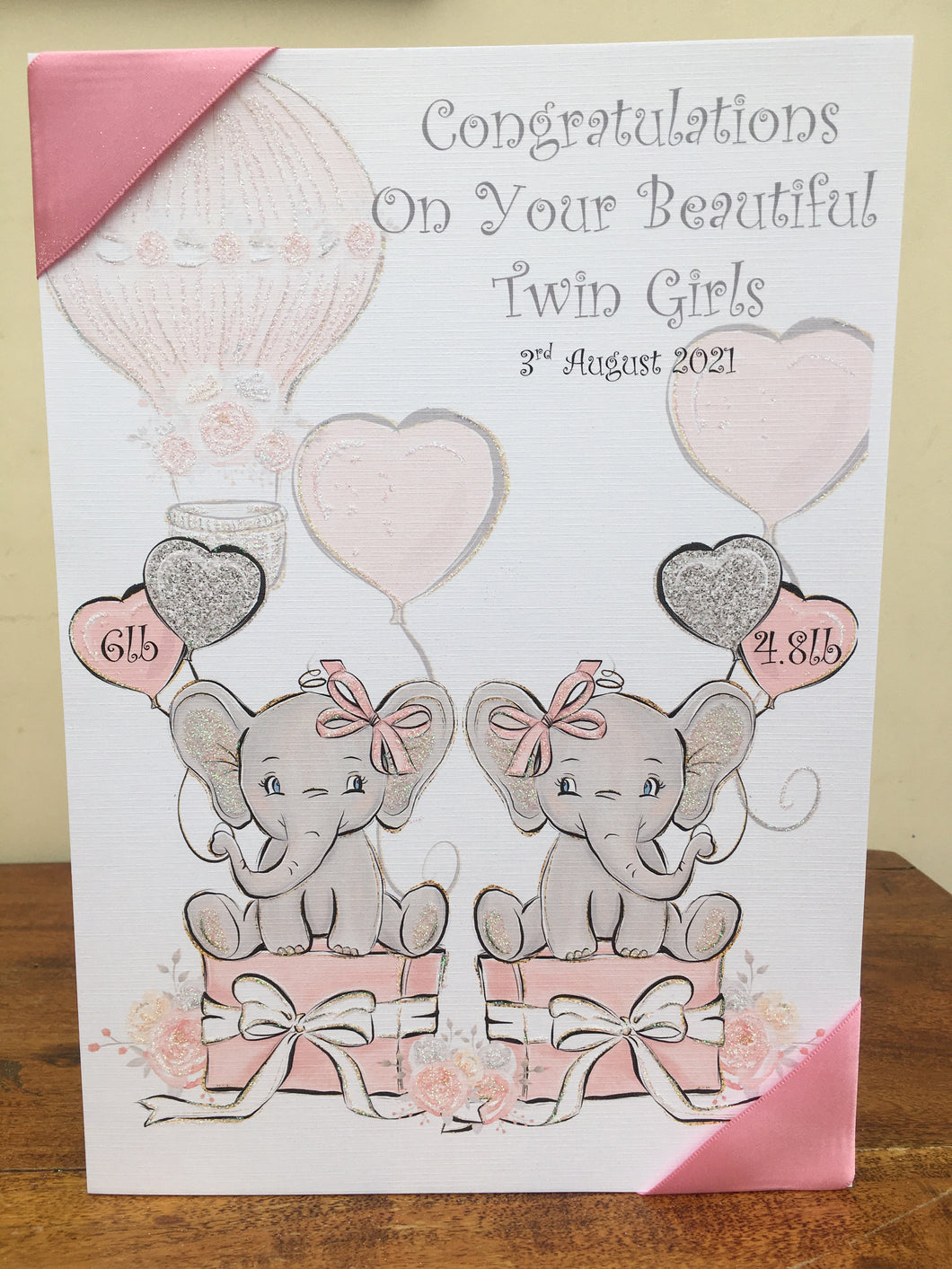 Elephant Twins on Presents Card