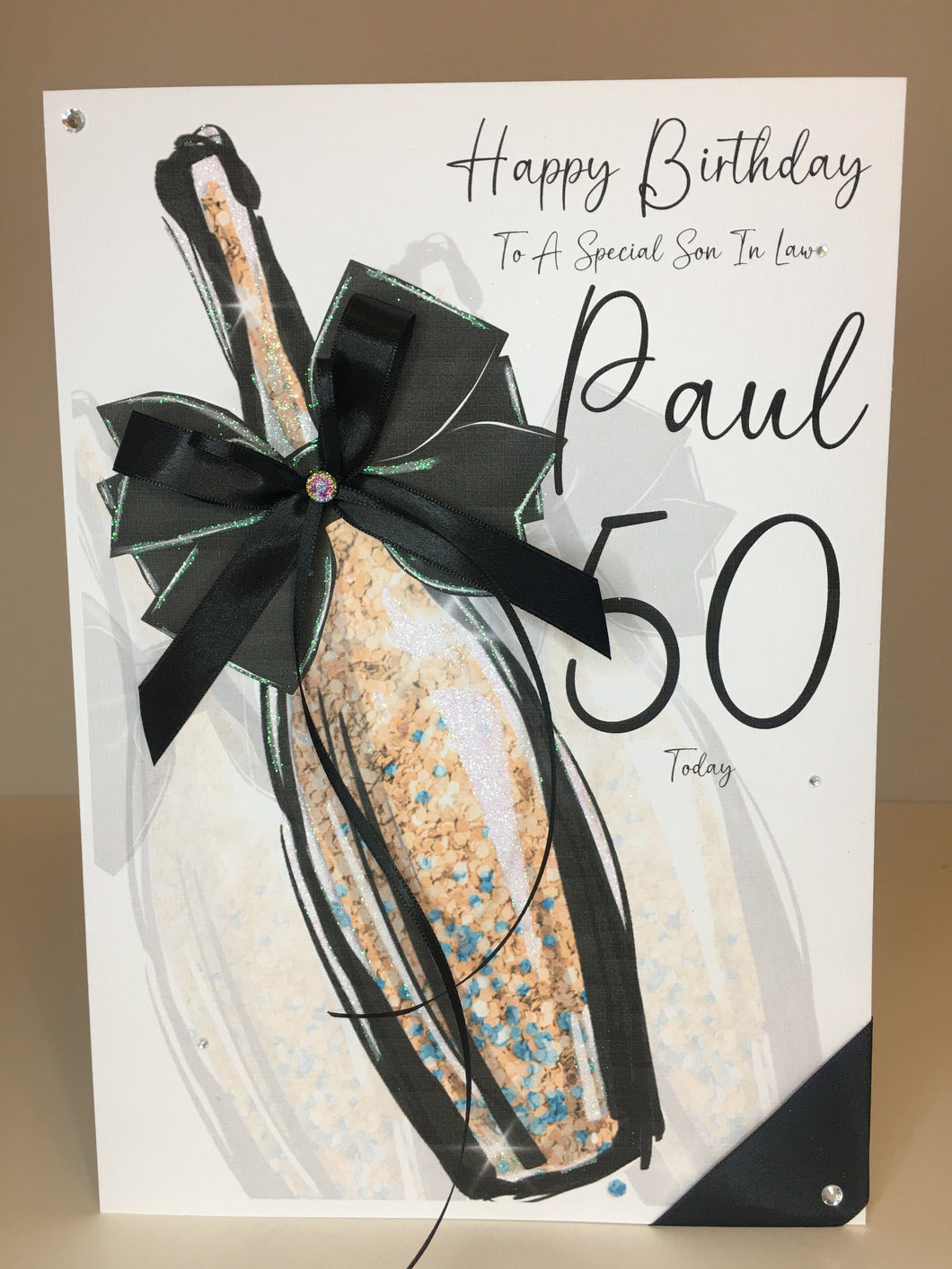 Champagne Bottle Card