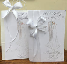 Load image into Gallery viewer, Ribbon &amp; Bow Bride Dress &amp; Groom Suit Card
