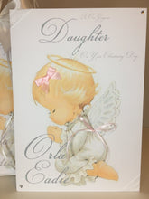 Load image into Gallery viewer, Christening Pink Angel Card
