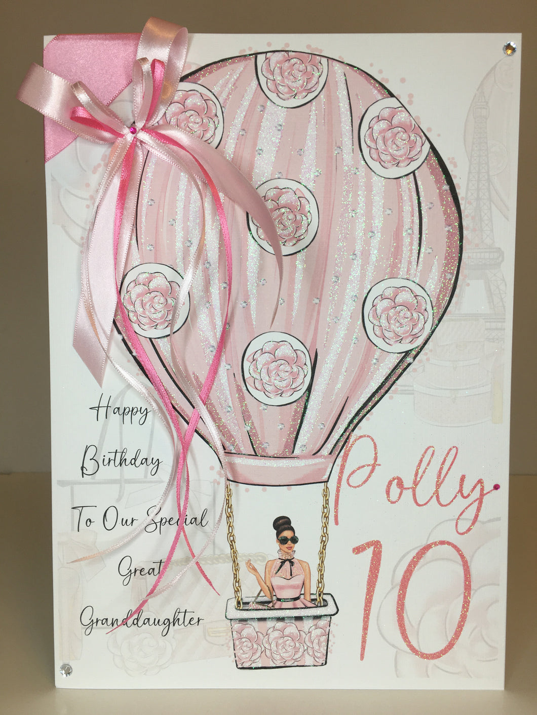 Hot Air Balloon Pink Card