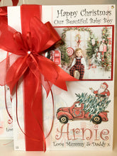 Load image into Gallery viewer, Ribbon &amp; Bow Santa Car Luxury Photo Card
