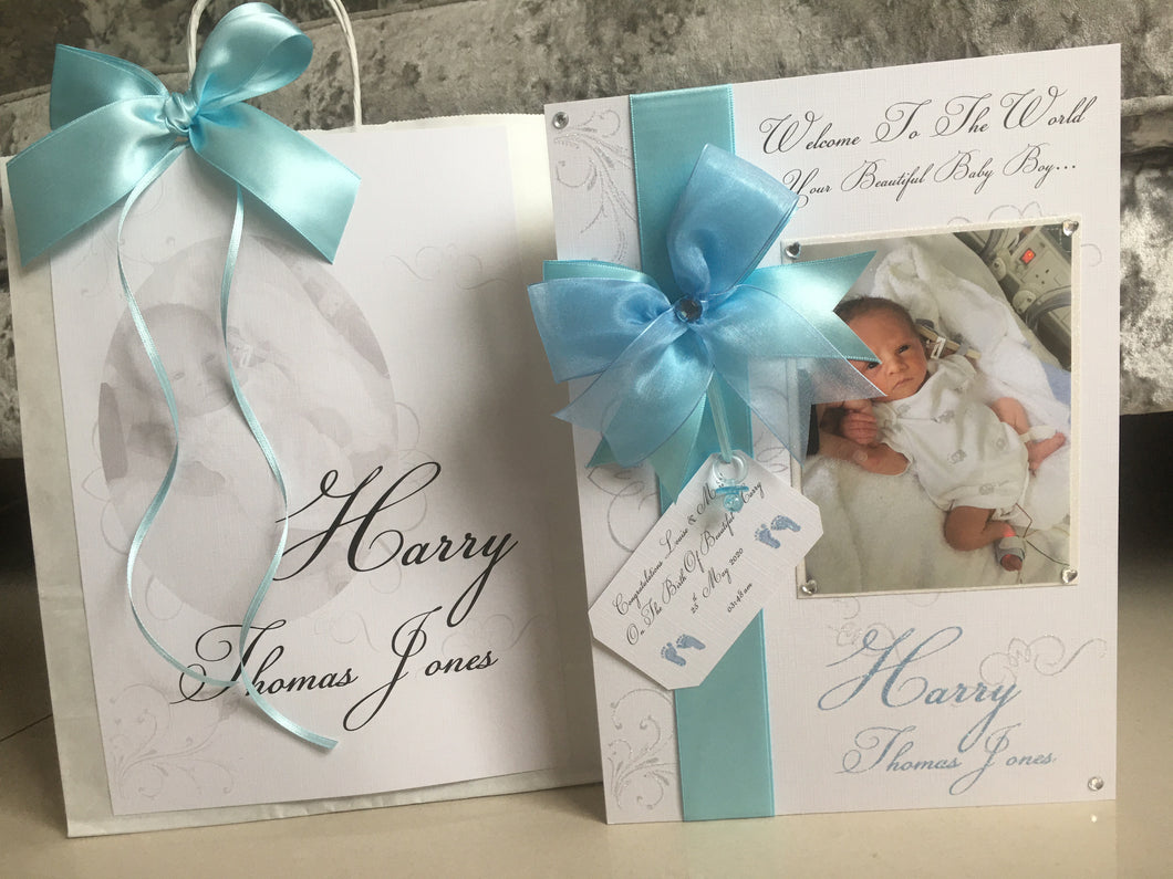 Ribbon & Bow Luxury Photo Card with Tag & Dummy