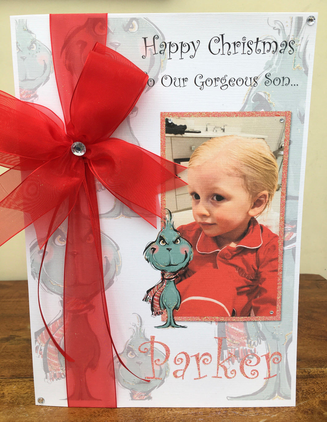 Ribbon & Bow The Grinch Photo Card