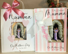 Load image into Gallery viewer, Personalised Velvet Ribbon Pink Stripe I Love You Luxury Photo Card
