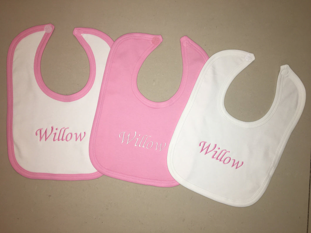 Pink Personalised Bibs