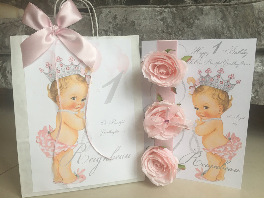 Artificial Rose Baby Princess Card