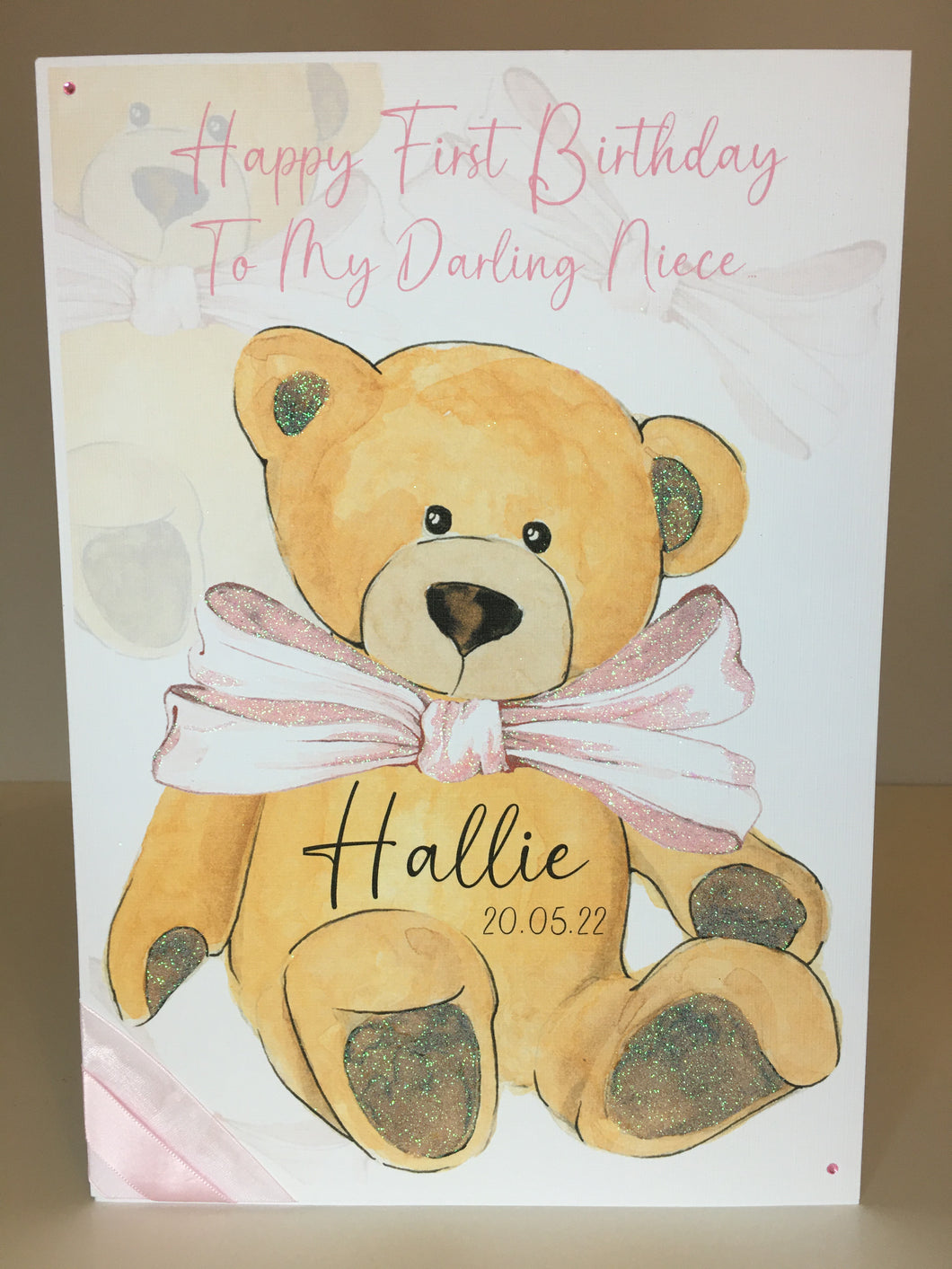 Pink Teddy Bear Card