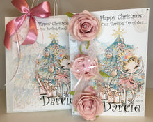 Load image into Gallery viewer, Artificial Rose Christmas Ballerina Card
