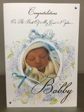 Load image into Gallery viewer, Mirror Floral New Born Photo Card
